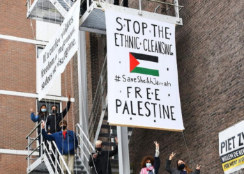 Showing Solidarity with Palestinians, Students of a Dutch Art Institute Protesting “The Double Standards”