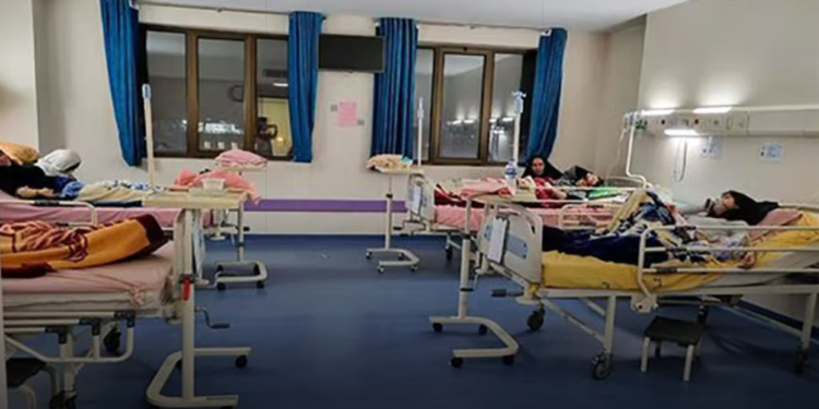 Hospitalized female students who were deliberately poisoned, Qom, February 2023.